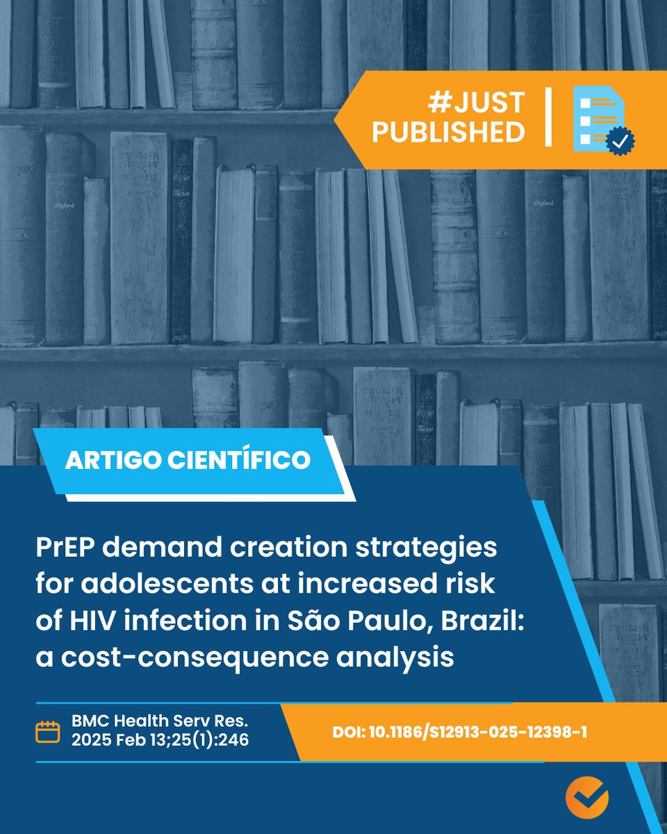 Artigo recém publicado! #JustPublished

Título: PrEP demand creation strategies for adolescents at increased risk of HIV infection in São Paulo, Brazil: a cost-consequence analysis

Acesse: pubmed.ncbi.nlm.nih.gov/39948632/