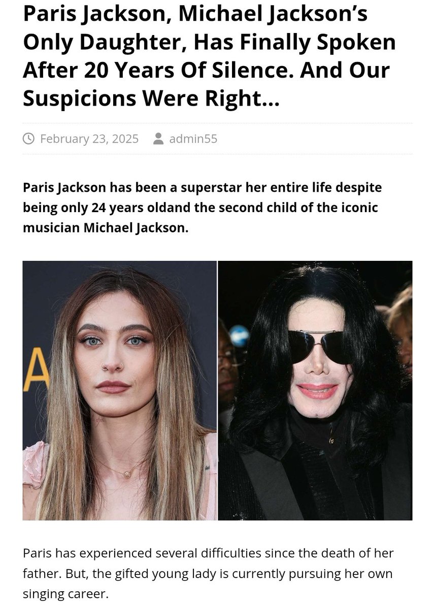 BREAKING NEWS: Paris Jackson, Michael Jackson's Only Daughter, Has Finally  Spoken After 20 Years Of Silence. Respect Protected Areas,Pope  Francis,Kakamega,Hanifa,Rigathi Gachagua,AFCON,Riggy G,ruto  delivers,#mafiadrones #Bitcoin #MafiaHouse,Chebukati