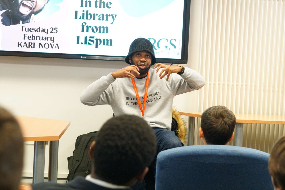 RGS Guildford (@rgsguildford) on Twitter photo #RGSGuildford Delighted to welcome Karl Nova, hip hop artist, performance poet & award-winning author. Karl inspired the students with his energy, infectious effervescence & literary passion through assemblies, talks & hip-hop-flavoured creative writing workshops. #RGSGuildford Delighted to welcome Karl Nova, hip hop artist, performance poet & award-winning author. Karl inspired the students with his energy, infectious effervescence & literary passion through assemblies, talks & hip-hop-flavoured creative writing workshops.