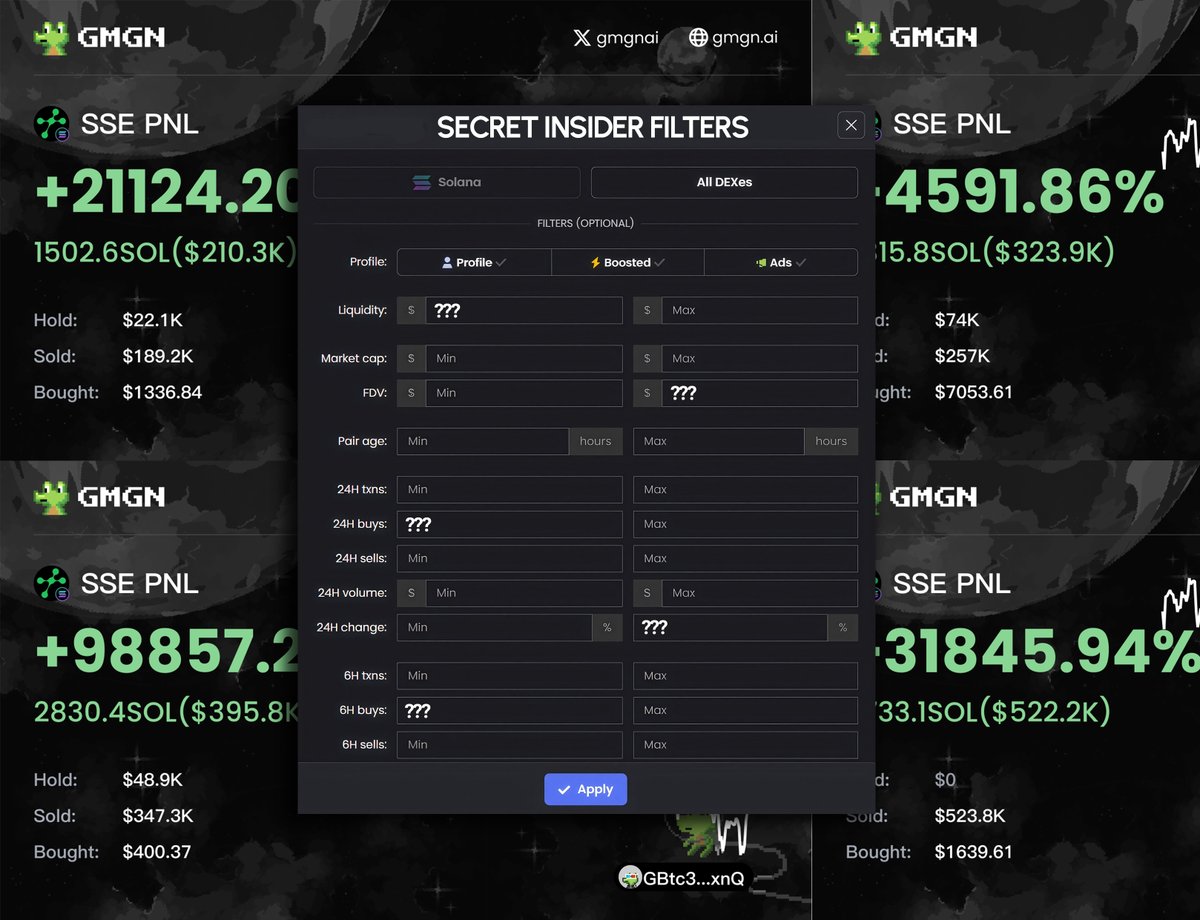 Filters find every gem with a 100-200x shot.

Thanks to these, Just today I made +$12K using memecoins.

Secret filters that insiders keep quiet about 🧵👇