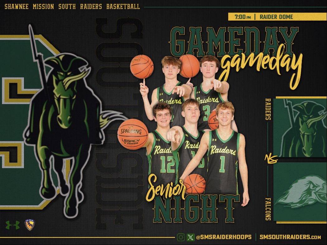 SM South Raiders Basketball (@smsraiderhoops) on Twitter photo #GAMEDAY Game.19
🆚 Olathe South Falcons
🗓️ Tuesday, February 25th
🕰️ JV - 5:30pm▪️Varsity - 7pm
🎓 Senior Night
📍 SMS Raider Dome
🎟️ Adults $7▪️Students FREE w/ ID
🖥️ NFHS Network
📲 Updates : <a href="/SMSRaidersAD/">Mark Mahoney</a>, <a href="/SMSouthTDain/">Dr. Todd Dain</a> & <a href="/APJakeSMSD/">Dr. Jake Bauer</a>
#NothingGreater🔰#Southside #GAMEDAY Game.19
🆚 Olathe South Falcons
🗓️ Tuesday, February 25th
🕰️ JV - 5:30pm▪️Varsity - 7pm
🎓 Senior Night
📍 SMS Raider Dome
🎟️ Adults $7▪️Students FREE w/ ID
🖥️ NFHS Network
📲 Updates : <a href="/SMSRaidersAD/">Mark Mahoney</a>, <a href="/SMSouthTDain/">Dr. Todd Dain</a> & <a href="/APJakeSMSD/">Dr. Jake Bauer</a>
#NothingGreater🔰#Southside