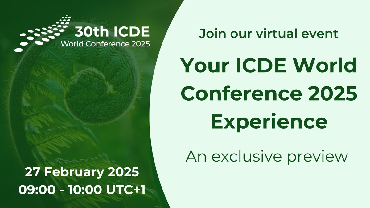 Considering attending the 30th ICDE World Conference 2025 in NZ later this year? Perhaps you've already registered &amp; wondering how to make the most of the experience? 🤔🇳🇿

Join us on 27 February for an exclusive ICDE World Conference 2025 preview session: tinyurl.com/4wpa5mnf