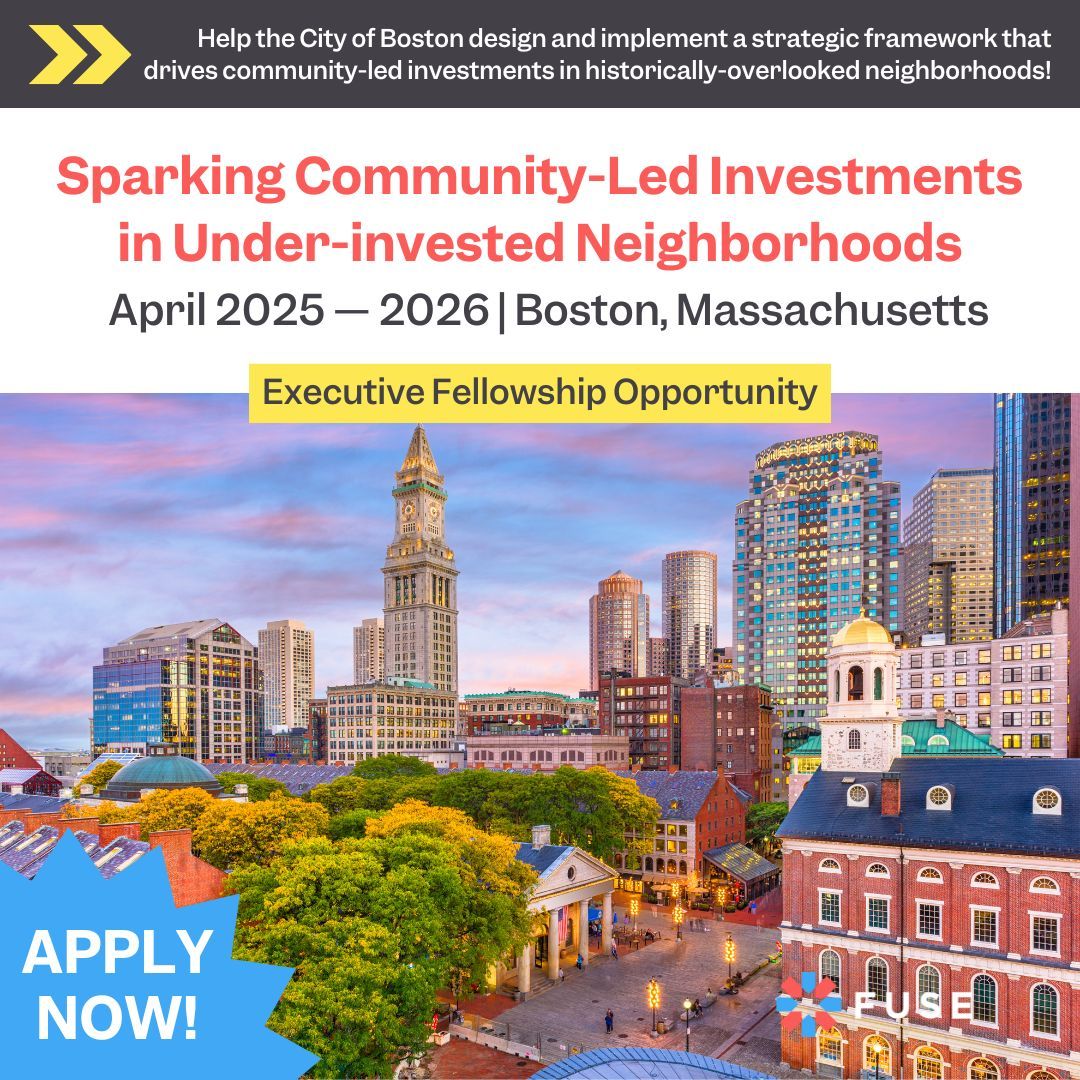 bostonoeoi's tweet image. Join @FUSECorps and the @CityOfBoston Office of Economic Opportunity and Inclusion as an Executive Fellow to deploy inclusive capital and advance economic equity in our neighborhoods. 

Apply today: go.fuse.org/CityofBostonIn… 

#EconomicEquity #BostonJobs