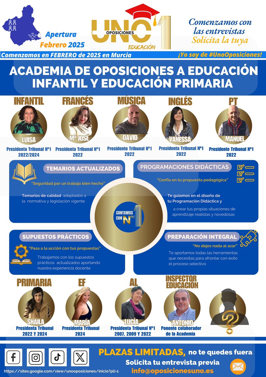 📣 Continuamos desvelando el equipo de formadores. 
📌Antonio, nuestro inspector colaborador, con amplia experiencia como formador, la persona ideal para guiarte en la consecución de tu plaza. 

➡️Contacta con nosotros a través del email

✉️*info@oposicionesuno.es*✉️