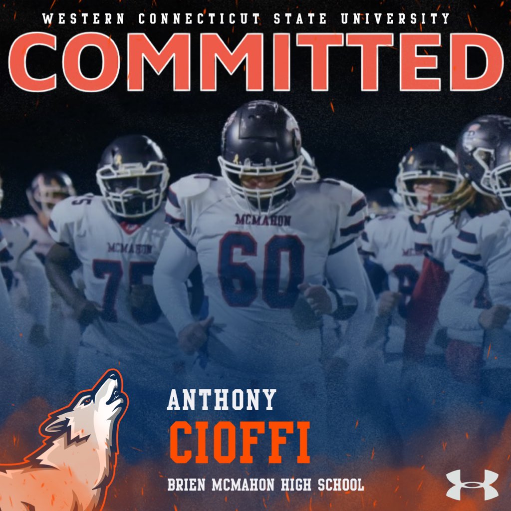 Anthony Cioffi (@anthonycioffi60) on Twitter photo I am extremely excited to announce my commitment to <a href="/WestConnFB/">Westconn Football 🐺</a>. I would like to thank my family, coaches,and friends who have supported me throughout this journey. Thanks to <a href="/CoachLoth/">Coach Loth</a> and @kjonesNFL for giving me the opportunity to keep doing what i love.#AGTG
@McMahonFootball I am extremely excited to announce my commitment to <a href="/WestConnFB/">Westconn Football 🐺</a>. I would like to thank my family, coaches,and friends who have supported me throughout this journey. Thanks to <a href="/CoachLoth/">Coach Loth</a> and @kjonesNFL for giving me the opportunity to keep doing what i love.#AGTG
@McMahonFootball