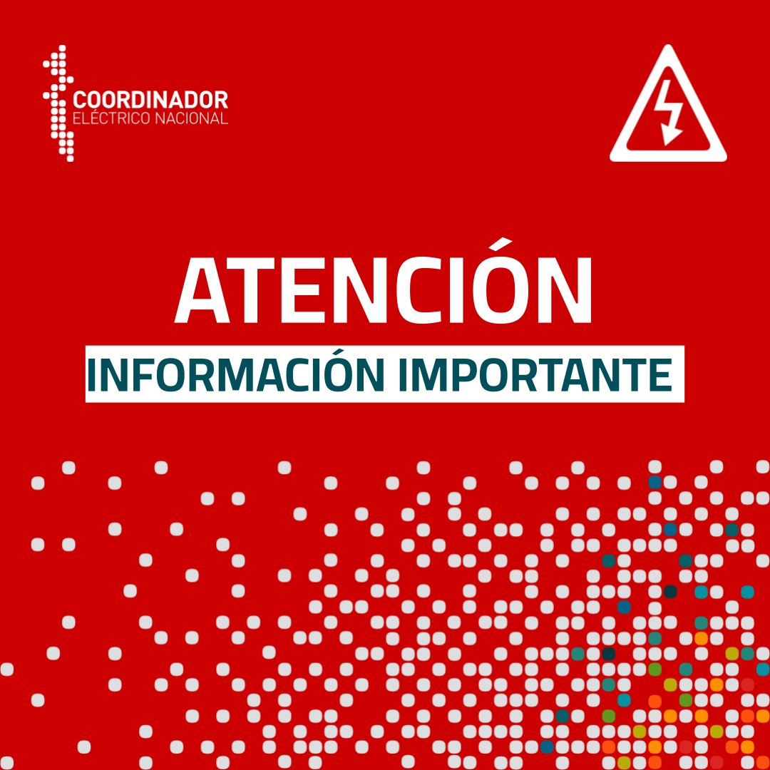 ATENCIÓN ⚠️ Alrededor de las 15:16 horas se provoca pérdida de consumo en varias regiones del país. Pronto ampliaremos información.