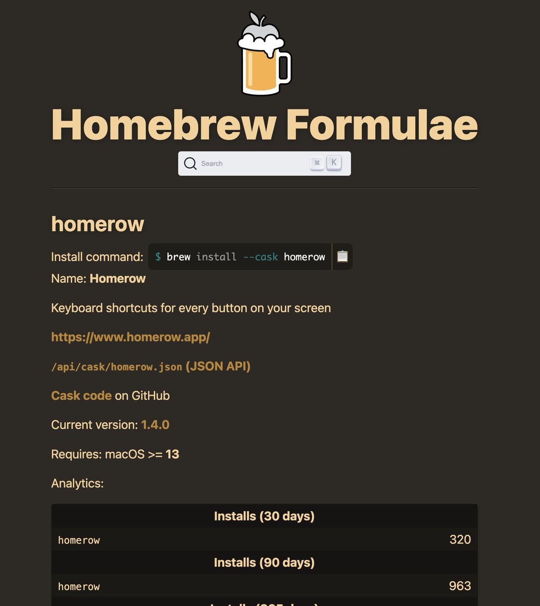 You can now install Homerow with Homebrew!

Big thanks to github[.]com/EmilioAK