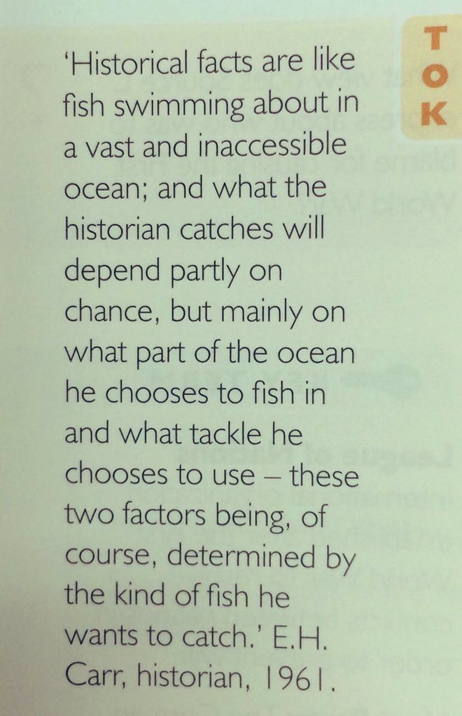 Historians and the facts that they use. E.H Carr’s classic quote from back in 1961.