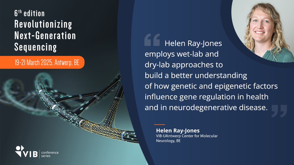 🚀 Join us for the 6th edition of Revolutionizing Next-Generation Sequencing!

📅 19-21 March 2025
📍 Antwerp, BE
🔬Don't miss a fantastic talk by <a href="/HelenR_J/">Helen Ray-Jones</a>  
⌛️Final deadline: March 5th! 
🔗vibbio.tech/47fK6c1 
#RNGS25