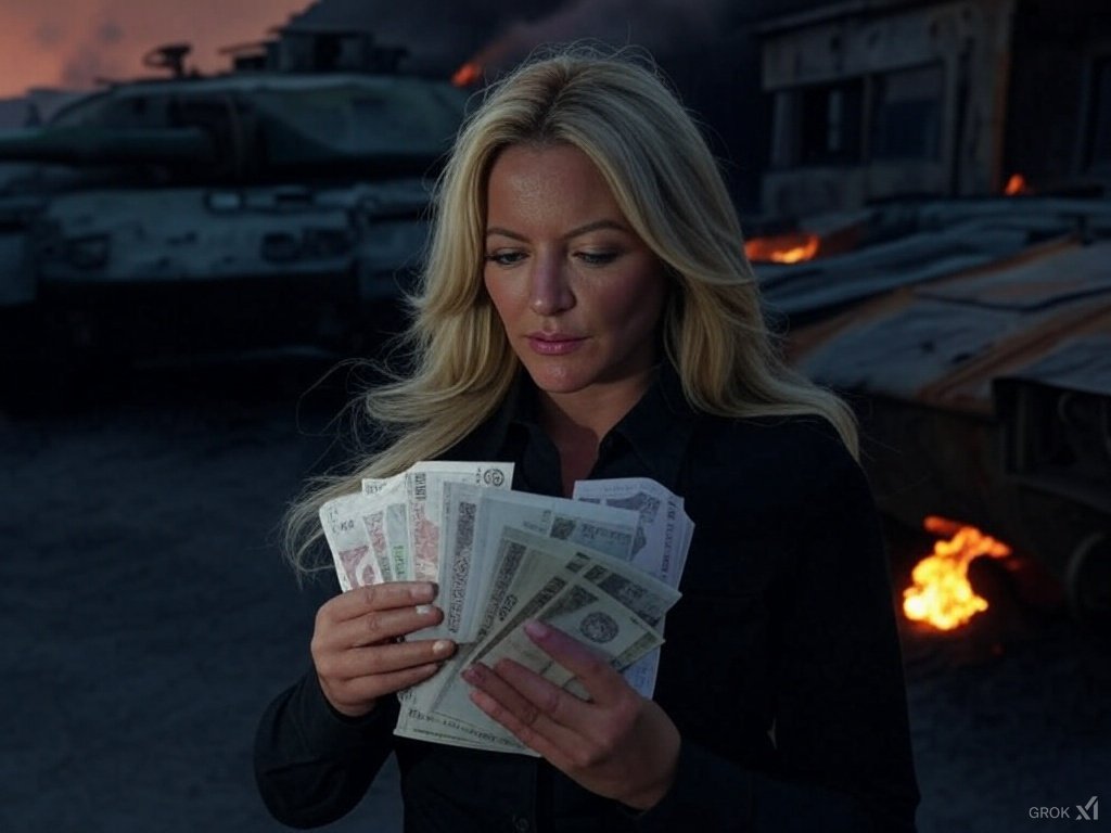 FranchesHarper's tweet image. Has this bitch been on the phone trying to flog defective tanks to the MOD yet?  

#ThreePercent #DefenceBudget #Putin #Ukraine #Starmer #MichelleMone #Starmer #Peston #ToryCriminals