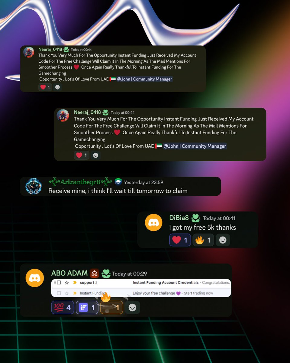 What can we say, the hype is REAL. The community is buzzing, and we’re loving every reaction! Traders everywhere are securing their free challenges, and the excitement is off the charts.

Swipe to the next image to see some of the reactions, and if you’ve claimed yours—drop a