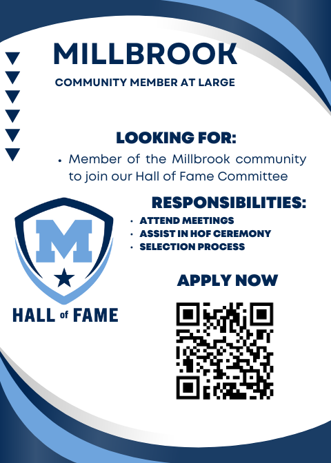 The Millbrook Athletic Hall of Fame is looking for a community member to join our committee.