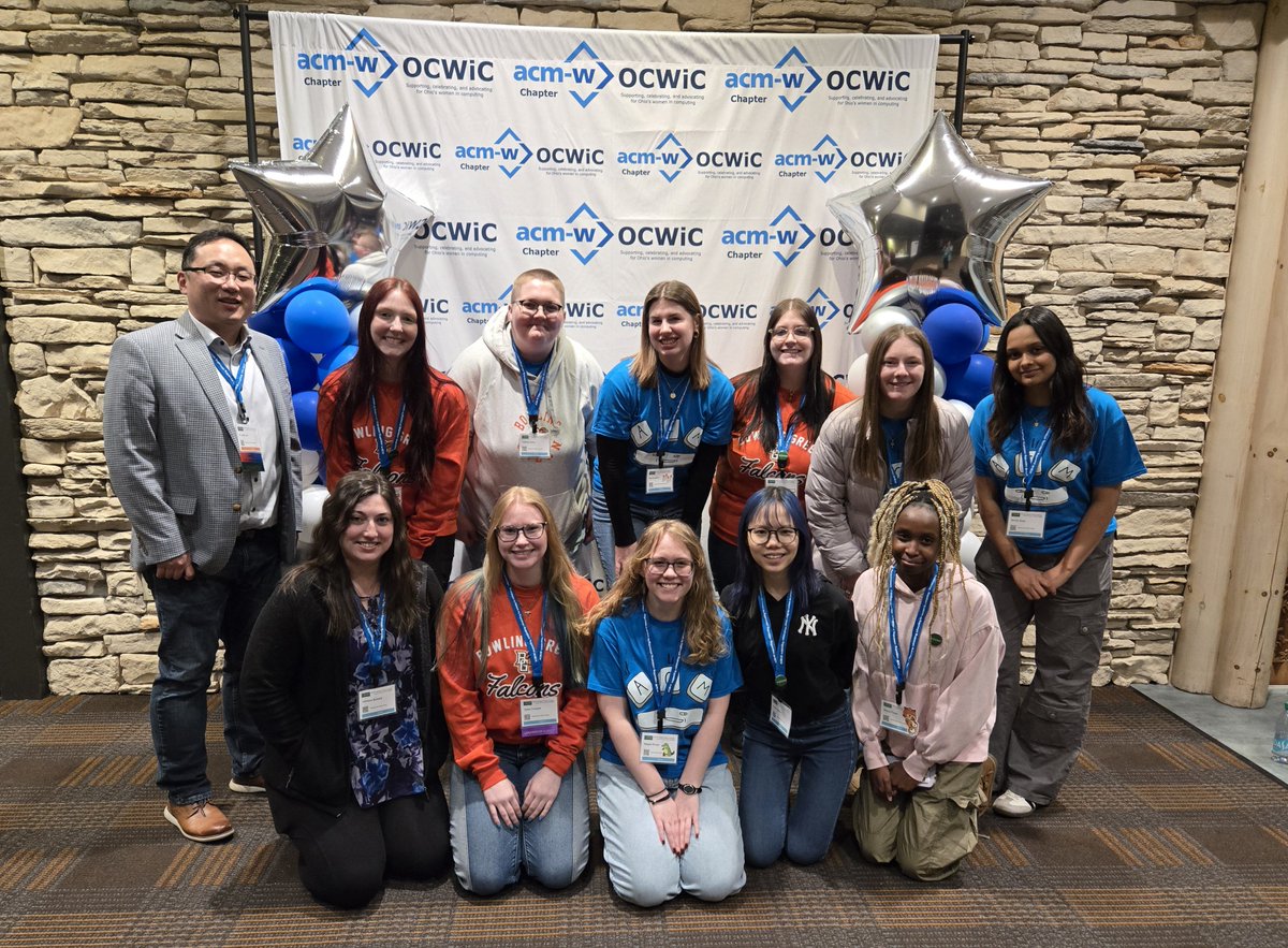 BGSU_CS's tweet photo. BGSU students and Dr. Jake Lee attended the 2025 Ohio Celebration of Women in Computing (OCWiC) this past weekend and had a wonderful experience where they learned a lot!

Image description: Conference attendees and Dr. Lee https://t.co/tYlbbzwR8Q