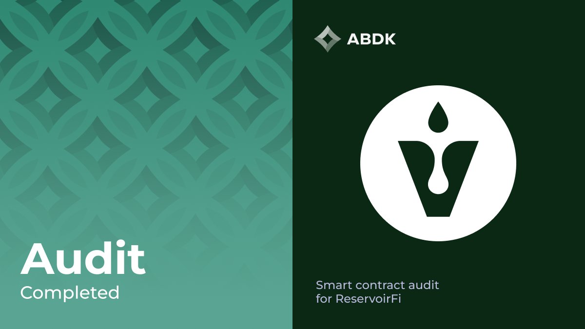 ABDK (@abdkconsulting) on Twitter photo Another smart contract audit is complete ✅
Check out how <a href="/ReservoirFi/">Reservoir Finance</a> AMM Core has improved: bit.ly/43sXLNh Another smart contract audit is complete ✅
Check out how <a href="/ReservoirFi/">Reservoir Finance</a> AMM Core has improved: bit.ly/43sXLNh
