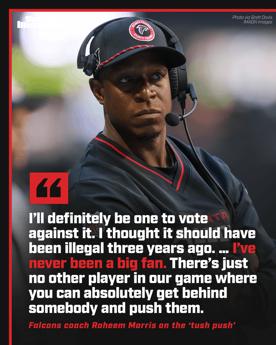 SInow's tweet photo. Raheem Morris explained why the NFL should ban the ‘tush push’ https://t.co/RVyMzCxmjQ https://t.co/EMn4QzRKmh