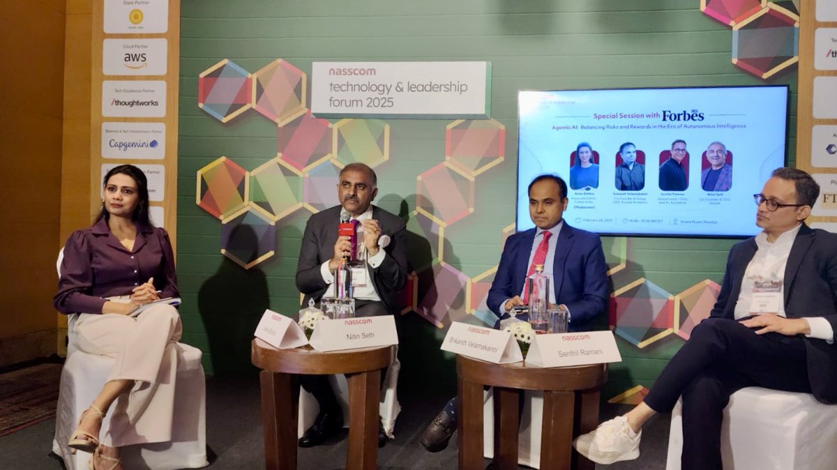 seth_nitin's tweet image. Always a pleasure to be back at #NTLF, @nasscom ‘s flagship event in Mumbai and catch up with industry peers, so many who have become good friends over years. This year, the discussions were even more significant given the amazing rise of #AI and its impact on the #TechServices…