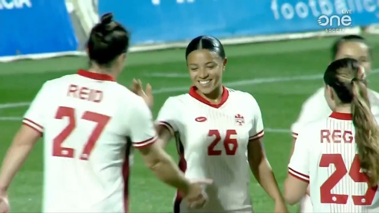 GOAL 🇨🇦🇨🇦🇨🇦🇨🇦It's a #CanWNT HAT-TRICK for Mimi Alidou as she applies the deft touch on the outside of the boot to make it 4-0 over Chinese Taipei 🎩🔴 Watch LIVE on OneSoccer
