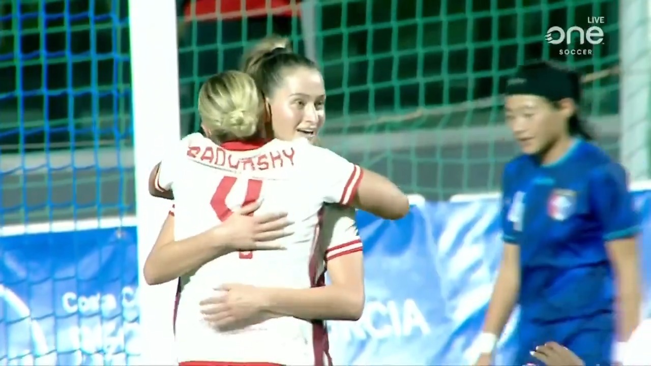 GOAL 🇨🇦🇨🇦🇨🇦The #CanWNT put one hand on the 2025 Pinatar Cup as Jordyn Huitema scores off a corner kick to go up 3-0 over Chinese Taipei 🎯🔴 Watch LIVE on OneSoccer