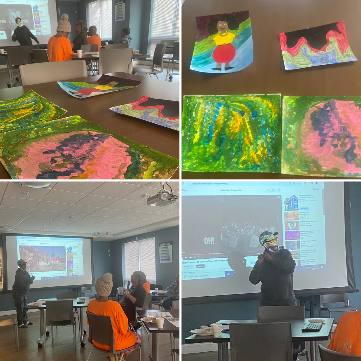 FrontstepsC's tweet image. Today we hosted our Artistic Tuesday event, where our residents were invited to create artwork inspired by the person who motivates them the most. The results were wonderful-from paintings to dance performances, our residents poured their hearts into their art #BlackHistoryMonth