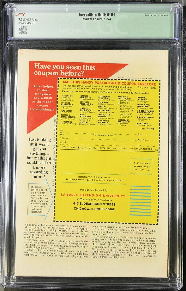 Want to own a piece of comic book history?

Incredible Hulk 181 CGC 9.2 Qualified Incredible High Grade 1st Wolverine 1974
🔗 ebay.com/itm/4055258625…
#Comics #eBay #Auction #Ad