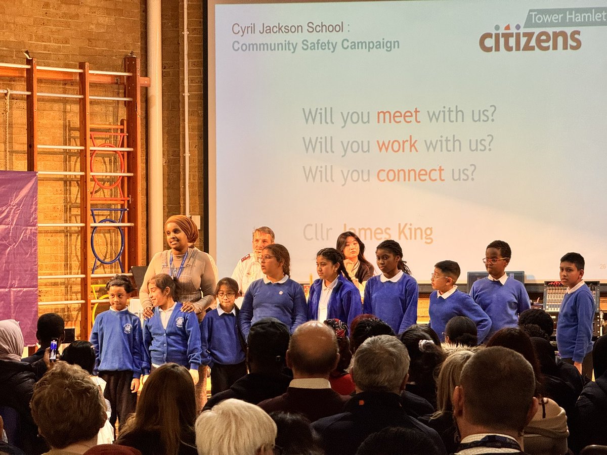 We’re at our newest member <a href="/cyriljacksonsch/">Cyril Jackson School</a> with an absolutely incredible group of children and school community who are passionate about their community <a href="/THCitizens/">TowerHamletsCitizens</a> <a href="/CitizensUK/">Citizens UK</a>