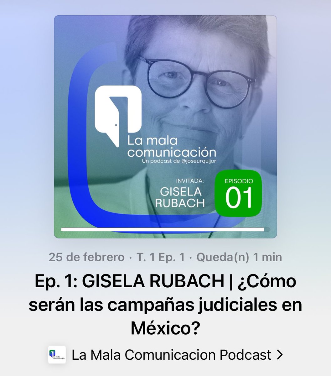 Carolina (@carolourdesm) on Twitter photo Si no tienen la menor idea de que va la Campaña Judicial de México, les invito a escuchar el primer episodio de #LaMalaComunicación con <a href="/GiselaRubach/">Gisela Rubach</a> 🎙️ Si no tienen la menor idea de que va la Campaña Judicial de México, les invito a escuchar el primer episodio de #LaMalaComunicación con <a href="/GiselaRubach/">Gisela Rubach</a> 🎙️