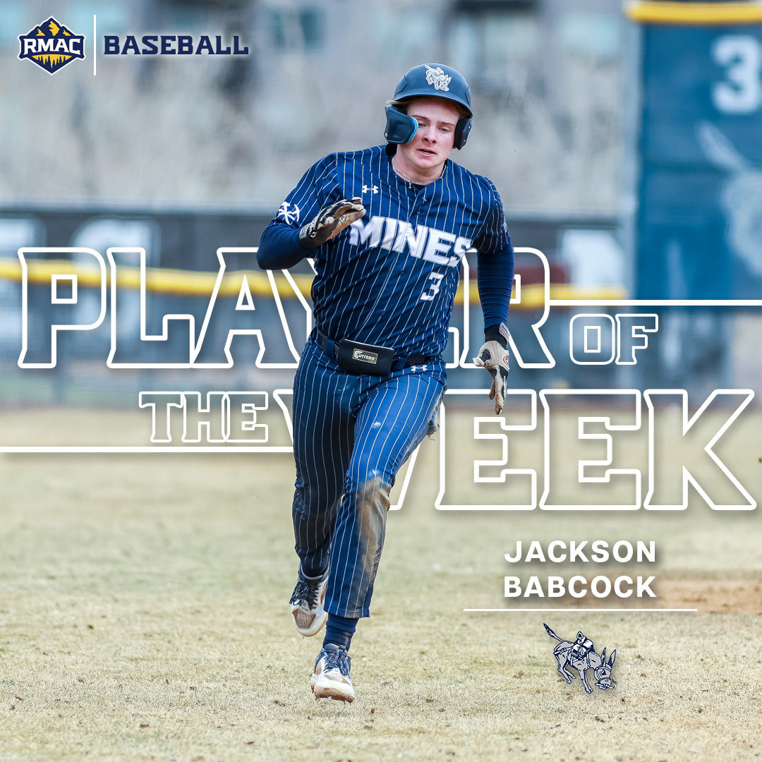 RMAC Sports (@rmac_sports) on Twitter photo RMAC Baseball Player of the Week!
<a href="/OrediggersBSB/">Mines Baseball</a> freshman third baseman Jackson Babcock!
#EverythingElevated RMAC Baseball Player of the Week!
<a href="/OrediggersBSB/">Mines Baseball</a> freshman third baseman Jackson Babcock!
#EverythingElevated