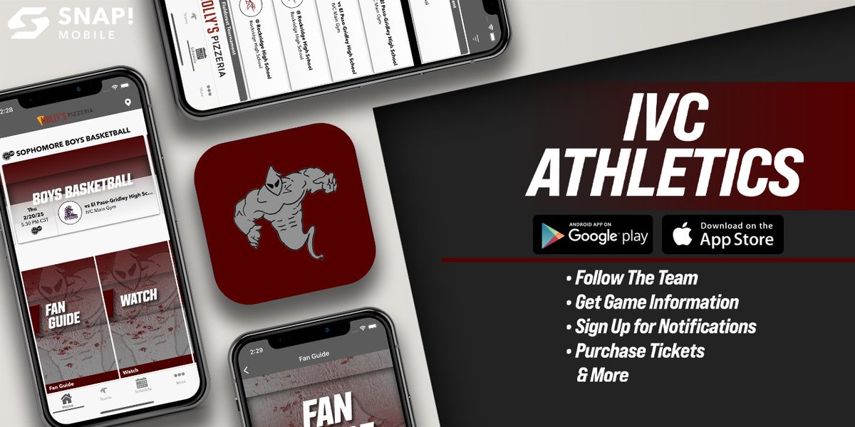 Introducing the IVC Athletics App! 
- Event Schedules
- Exclusive App Content
- Rosters
- Push Notifications
- Subscribe to your favorite teams

Free Download - iOS and Android --&gt; ivcathletics.app.link/download
** Sponsored by Molly's Pizzeria **

<a href="/IVCUSD/">IVC321</a> <a href="/GreyGhostsAD/">Bradley Nichols</a> <a href="/boocrew321/">Boo Crew</a>