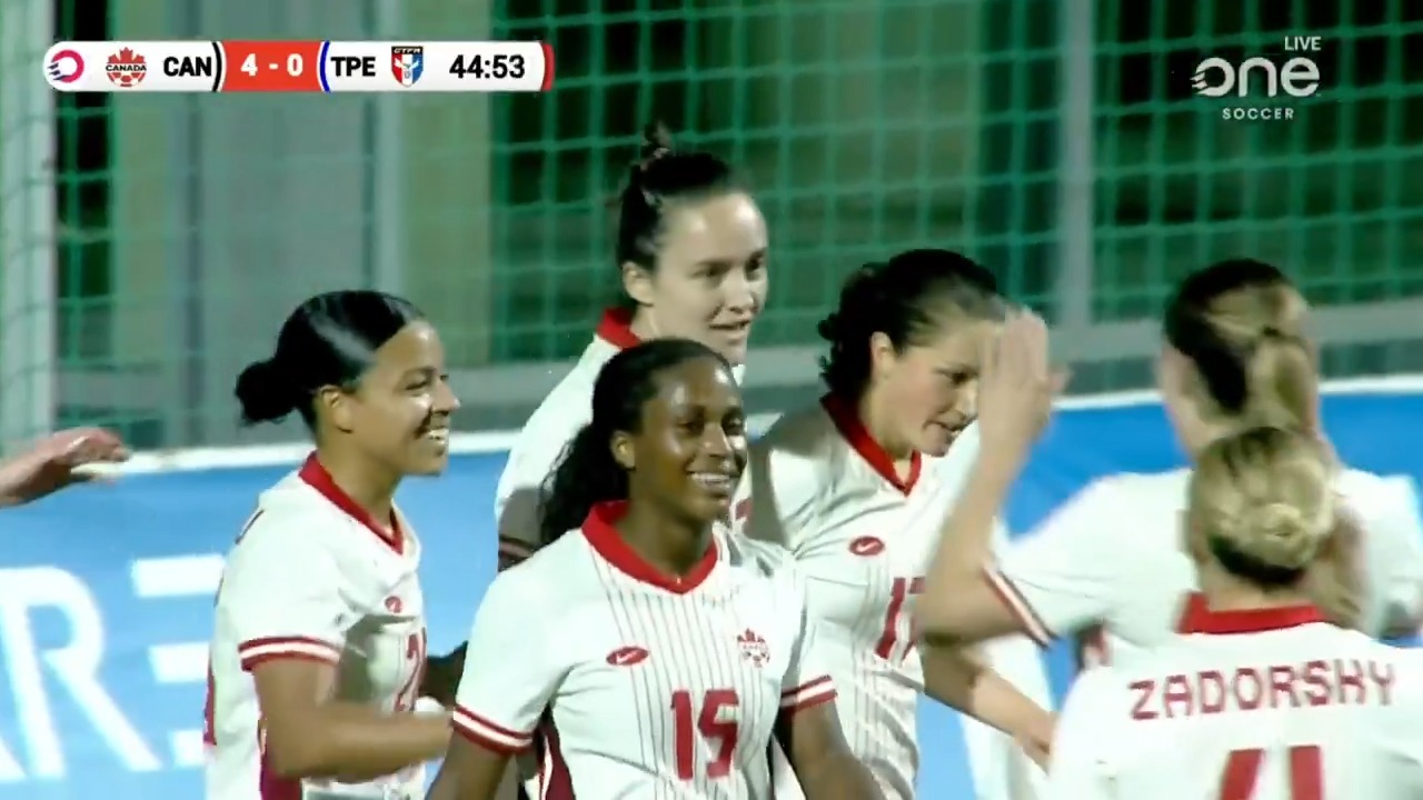 GOAL 🇨🇦🇨🇦🇨🇦🇨🇦🇨🇦Megan Reid gets her FIRST INT'L GOAL 🙌It's 5-0 for #CanWNT vs. Chinese Taipei as the first half comes to a close 👀🔴 Watch LIVE on OneSoccer