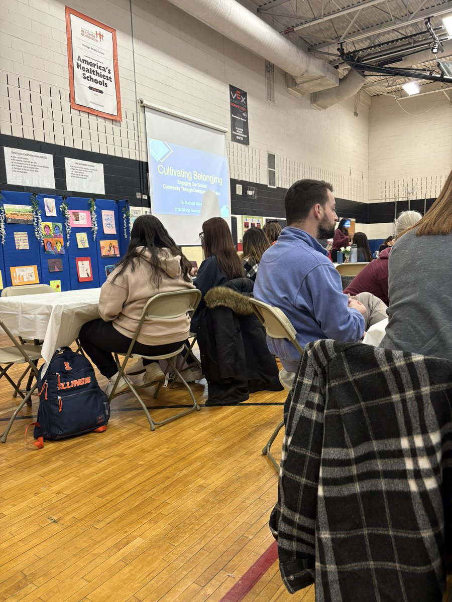Shoutout to District 100 for making us feel empowered! From pastries and coffee,to collaborating on our ELA curriculum, they fostered an environment of sharing and growth. The World Cafe presentation by <a href="/DrRMahmood/">Dr. Rachael Mahmood</a>  was a great reminder of  collective wisdom.#d100inspires