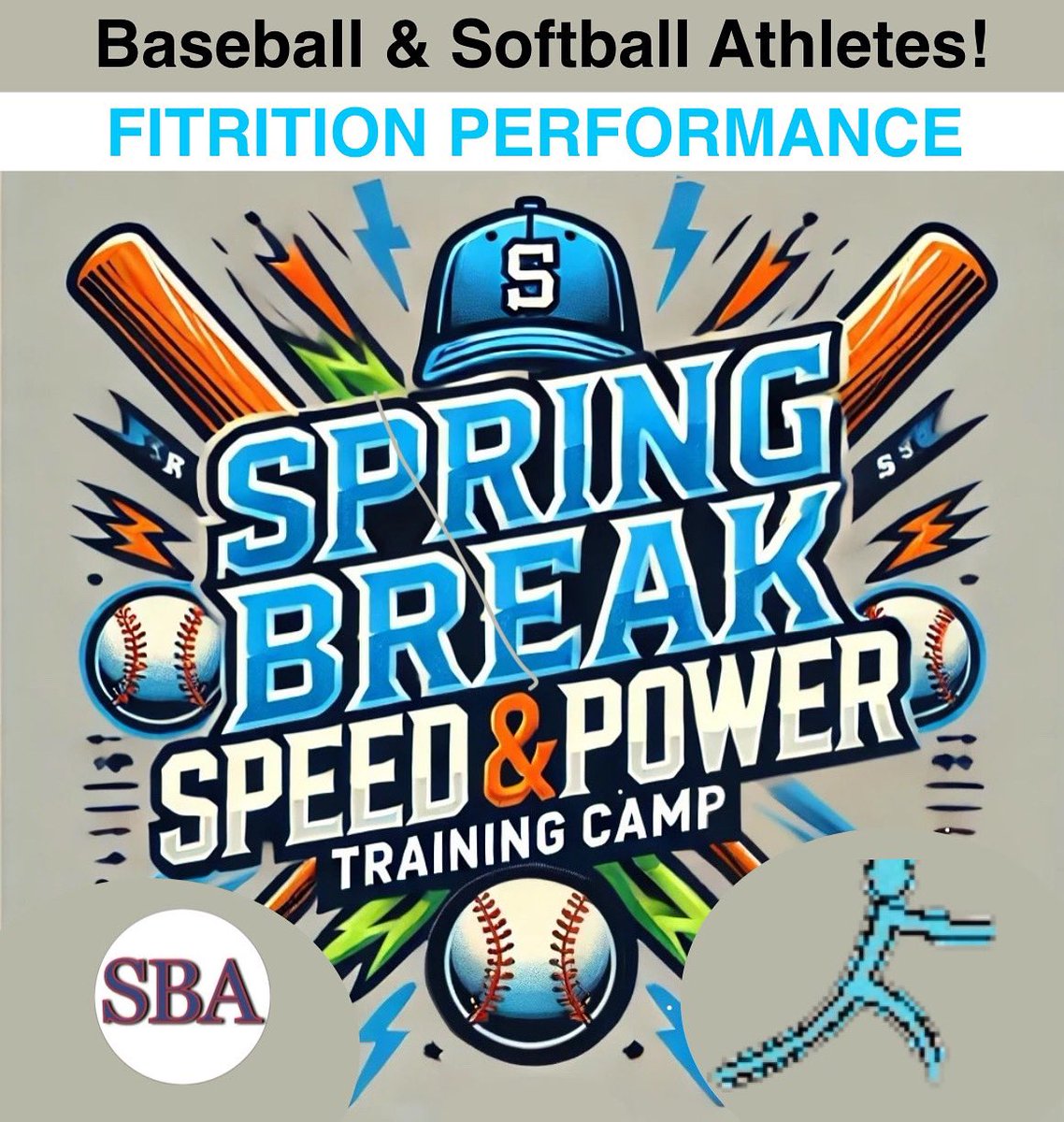SBAlessons's tweet image. ⚡️FITRITION SBA Spring Break SPEED &amp;amp; POWER Training Camp ⚡️
Boost speed, strength &amp;amp; agility for baseball/softball players ages 8-13!
📅 March 17-21, 1:30-2:30pm
📍 SBA
👉 Visit our website to reserve your spot now!
smithbaseballacademy.com
#SpeedAndPower #Fitrition #SBATrainToWin