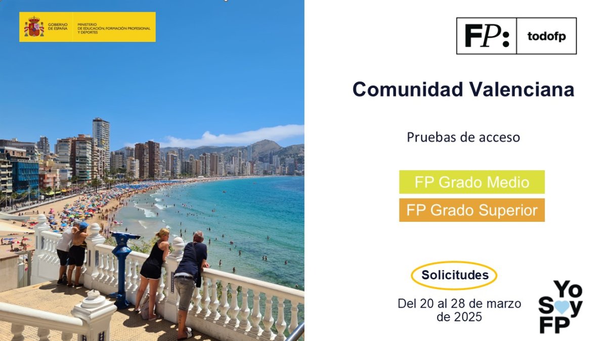todofp's tweet photo. 📢 #FPComunidadValenciana. Pruebas de acceso. Grado Medio y Superior #TodoFP #YoSoyFP
🔴 Inscripciones: Del 20 al 28 de marzo de 2025
🔎 https://t.co/ES6WrdZDcD https://t.co/h0nb7x1mlD