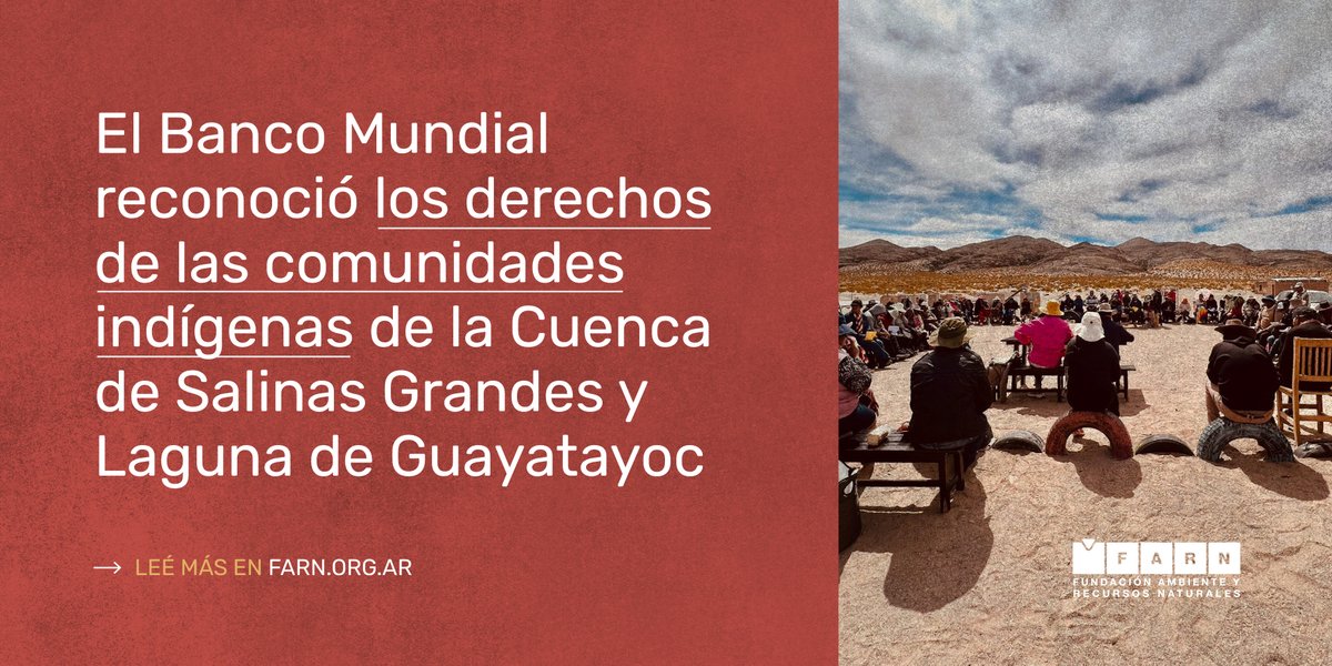 ‼️El Banco Mundial suspendió estudios que las provincias de Salta y Jujuy buscaban realizar en la cuenca de Salinas Grandes y Laguna de Guayatayoc para la explotación de litio, ya que no se estaban respetando los estándares internacionales de derechos indígenas. 

¿Por qué esto