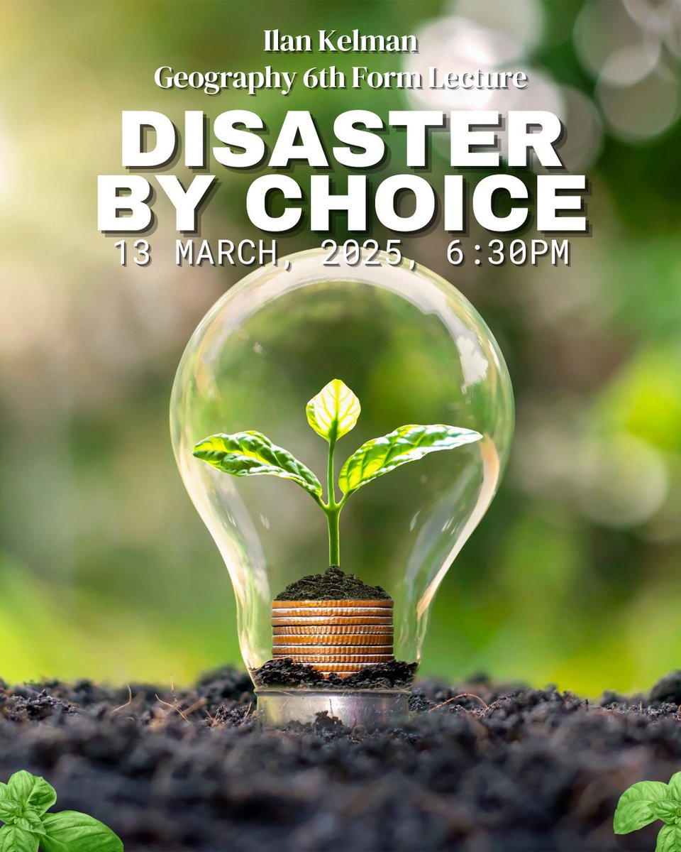 Wychwood School (Oxford) Ltd (@wychwoodschool) on Twitter photo On March 13th @ 6:30pm, Wychwood is proud to host Dr Ilan Kelman and his lecture "Disaster by Choice" 🌿. This lecture promises to be inspiring & thought provoking 💬💡.
Interested? Please email Mr Humphreys at p.humphreys@wychwoodschool.org to RSVP!
<a href="/wychwoodgeog/">Wychwood School Geography Department 🌏 💛</a>
<a href="/IlanKelman/">Ilan Kelman</a> On March 13th @ 6:30pm, Wychwood is proud to host Dr Ilan Kelman and his lecture "Disaster by Choice" 🌿. This lecture promises to be inspiring & thought provoking 💬💡.
Interested? Please email Mr Humphreys at p.humphreys@wychwoodschool.org to RSVP!
<a href="/wychwoodgeog/">Wychwood School Geography Department 🌏 💛</a>
<a href="/IlanKelman/">Ilan Kelman</a>