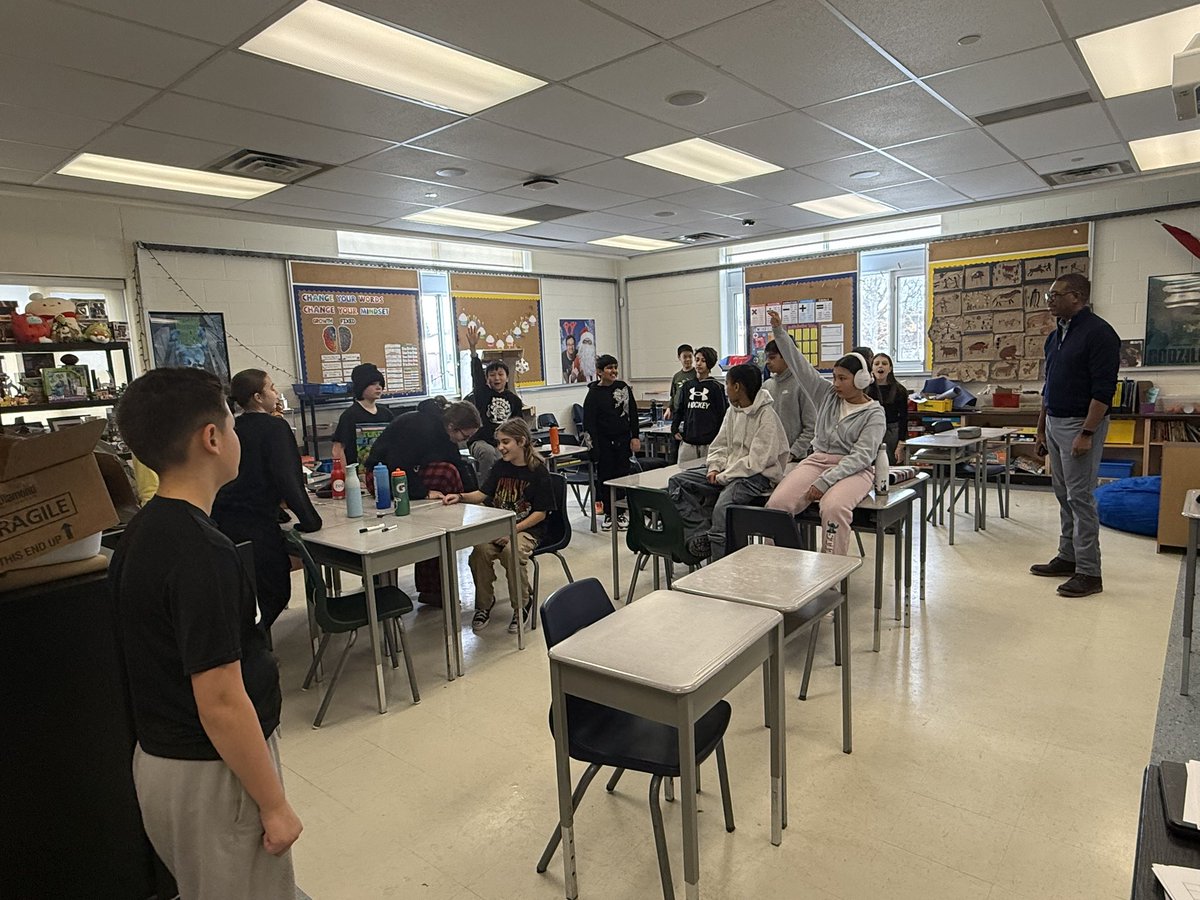 yesterday to our school!! While he was at our school, he was interviewed by our grade 8 students, he visited many classrooms and spent time chatting with our grade 8 students! Thank you Director Ennis for visiting us!! We love to see you back!!