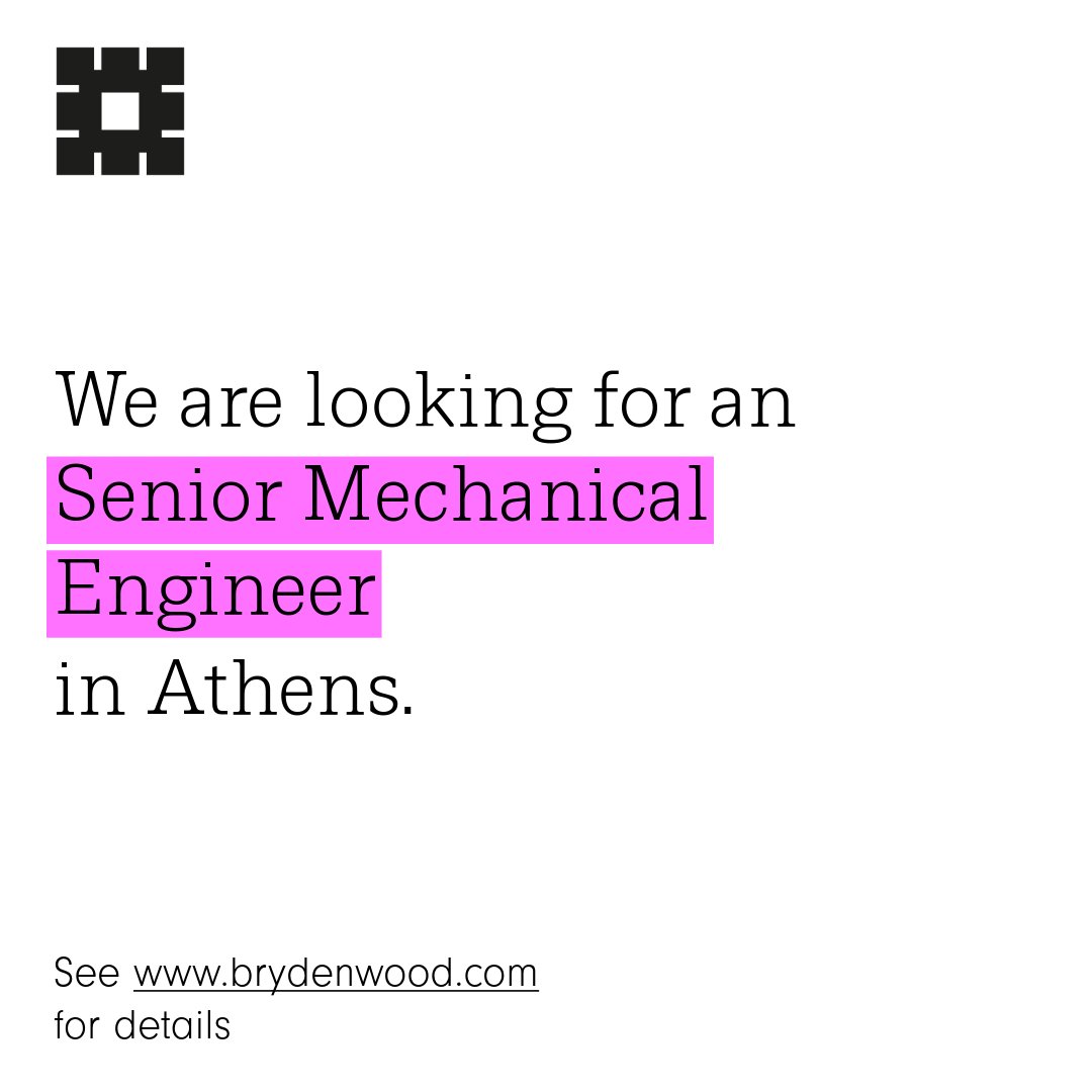 We're looking for Senior, Intermediate &amp; Graduate Mechanical Engineers in Athens to drive innovation in decarbonisation &amp; infrastructure projects. Join us for a 9-day fortnight, paid memberships, career growth, &amp; flexible working. Apply now: brydenwood.com/careers/28/