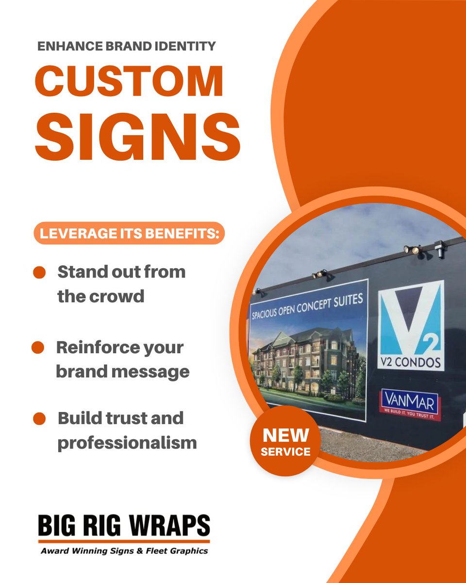 bigrigwraps's tweet image. Need to get noticed? 👀 In today's competitive market, custom signs offer a powerful solution to ensure your business, message, or event stands out.

Contact us today at 1 855 972 7463 to create a custom sign that shines.

#CustomSigns #SignageServices #EyecatchingSigns