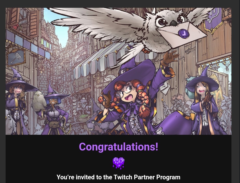WE OFFICIALLY HIT TWITCH PARTNER AHAHAHAHAH!? 

  Thank you, everyone, for the insane amount of support and to everyone who helped me along this journey. I wouldn't be here without y'all!?