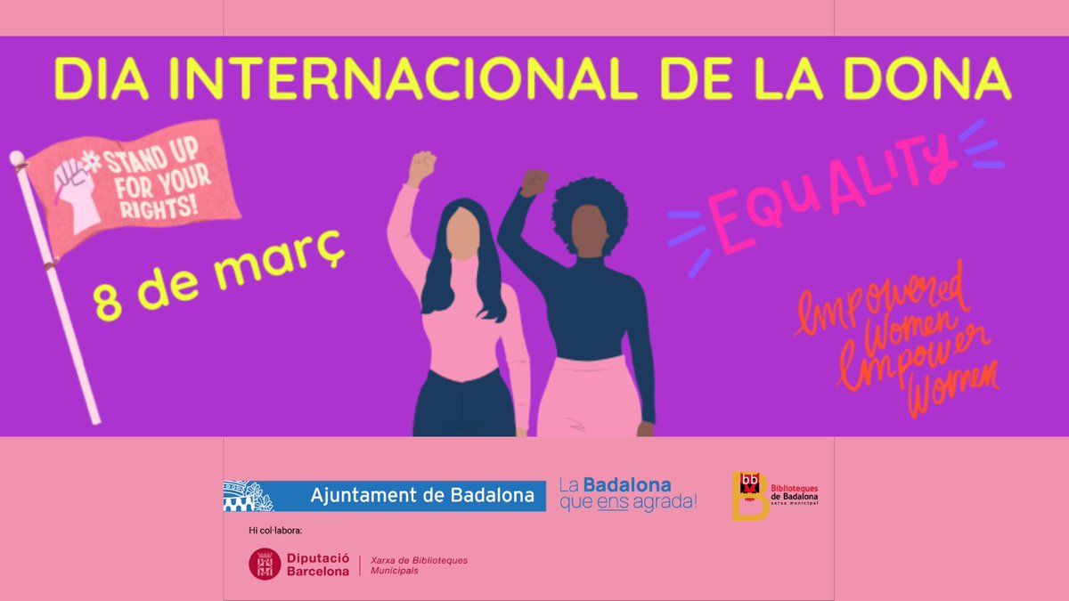 Dimarts 04/03 a les 17 h a la #BibCanyadó celebrem el dia de la dona.
A càrrec de Lucía González.
Adreçat a infants a partir de 3 anys.
Més informació a: tuit.cat/901kQ