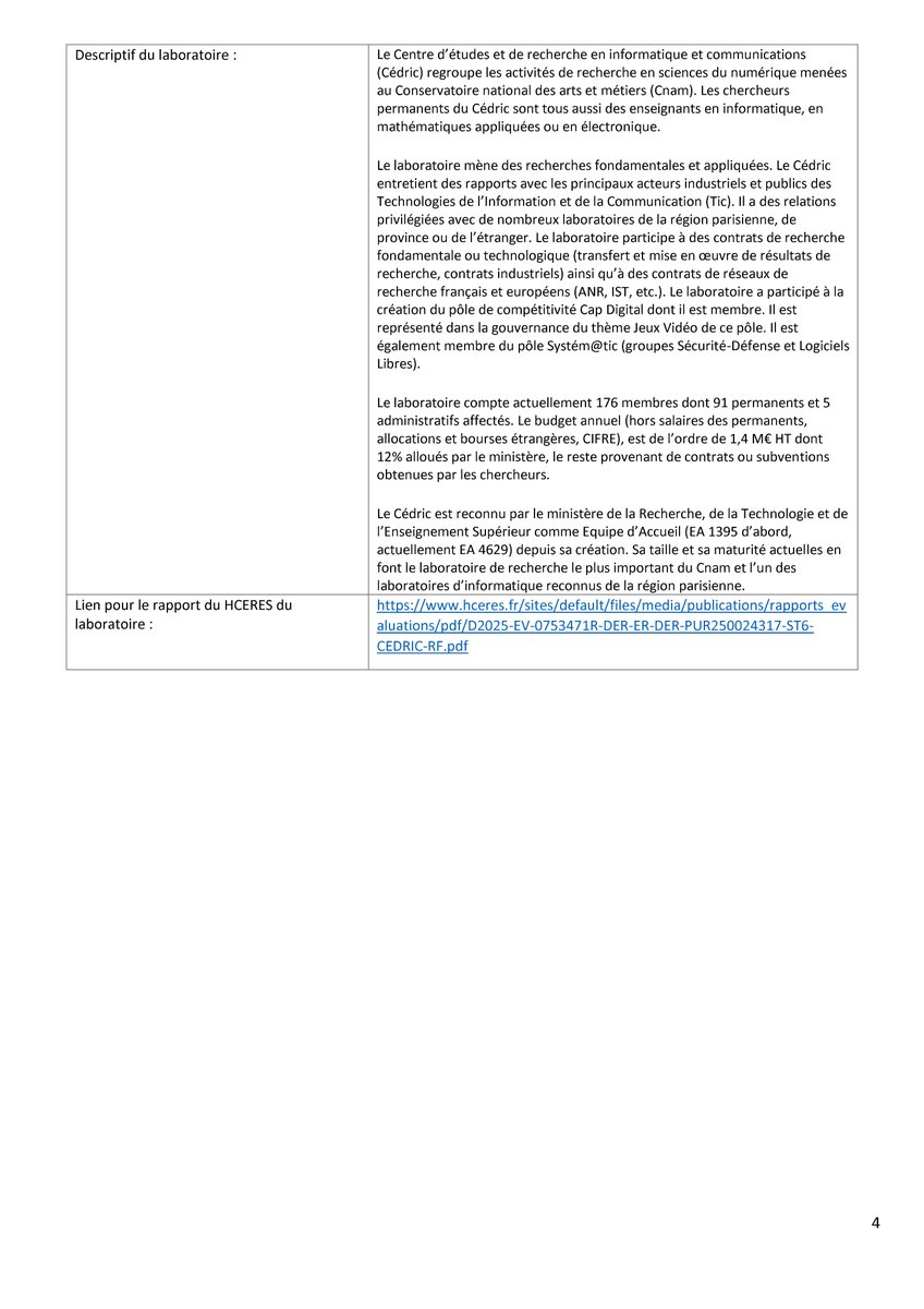 📢 Rejoignez l'équipe de recherche Interactivité pour Lire et Jouer (ILJ) du Cédric, un laboratoire du <a href="/LeCnam/">Le Cnam</a> (Conservatoire national des arts et métiers) !

Le Cnam recrute un maître ou une maîtresse de conférences en immersion et métavers : systèmes interactifs.

🔎 Profil