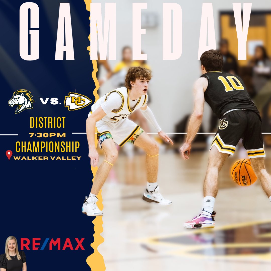 District Championship game tonight! Come out and support your Mustangs!! It’s going to be a great game, don’t miss it!

Special thanks to Brittani Bednarski and Remax Real Estate Professionals for being our Gameday sponsor. Go Mustangs!!