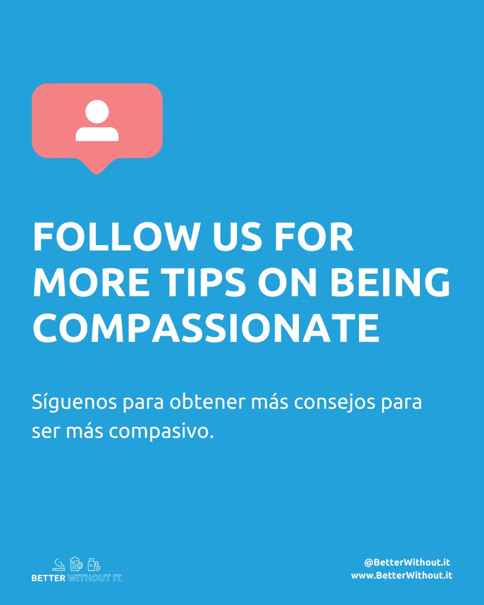BetterWithoutIt's tweet photo. When you're compassionate, you open your mind to seeing multiple perspectives. This encourages others to spend time with you, and be their true selves!

Cuando eres compasivo, abres tu mente para ver múltiples perspectivas. ¡Esto anima a los demás a estar cerca de ti! https://t.co/YhKMLm69o0