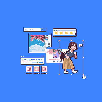 「blue or off-white? #pixelart #ドット絵 」|ONIONLABS🌸Spring Pre-Order Mar 28thのイラスト