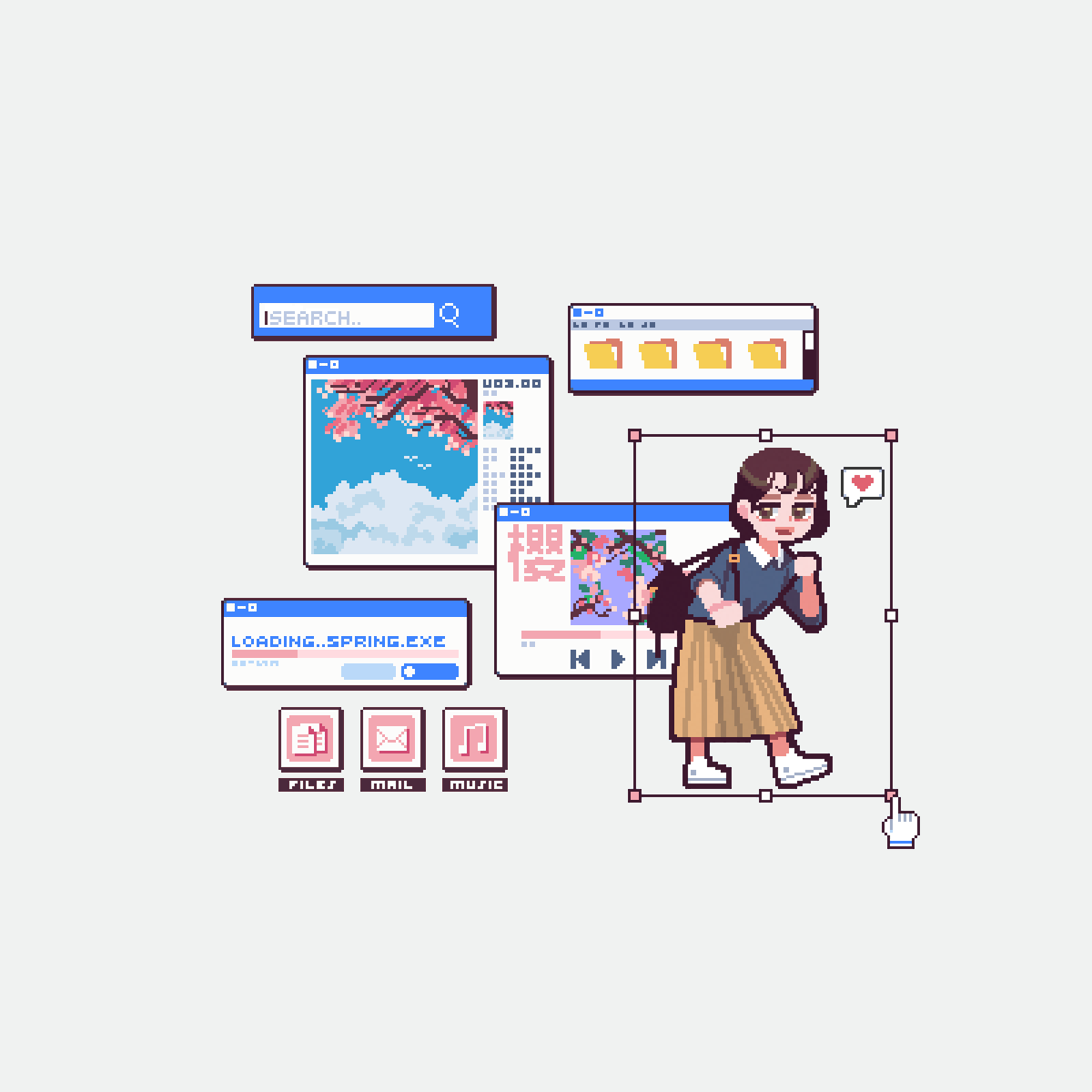 「blue or off-white? #pixelart #ドット絵 」|ONIONLABS🌸Spring Pre-Order Mar 28thのイラスト