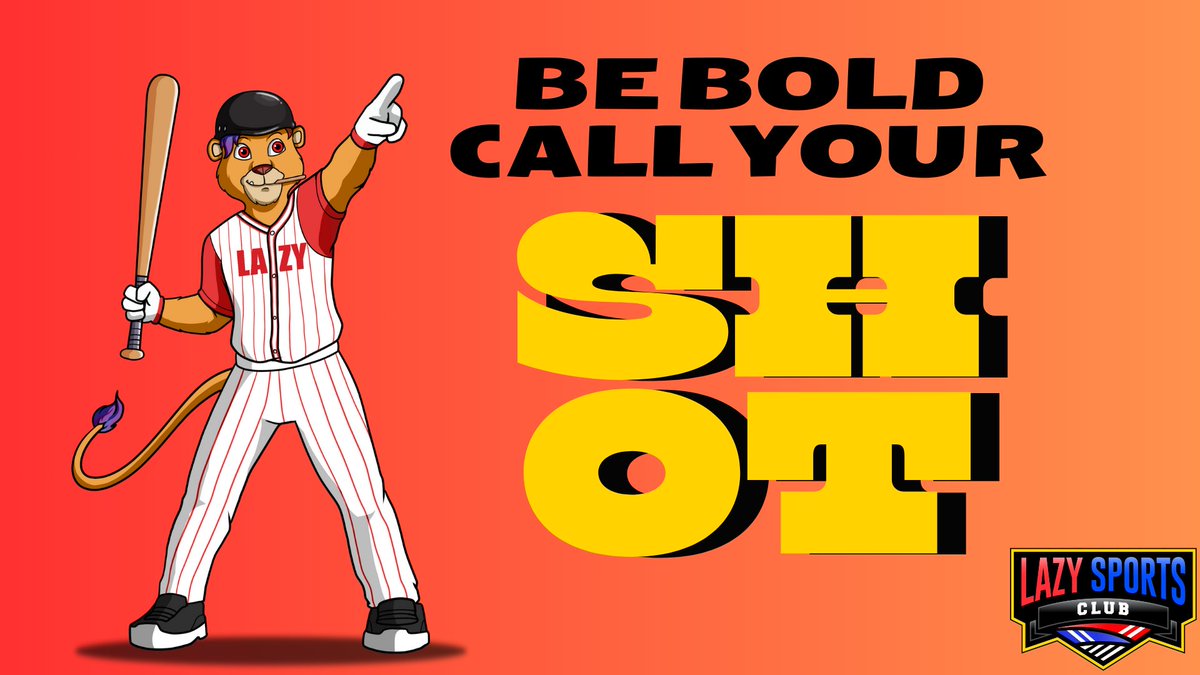 GM
"Be Bold. Call Your Shot!" ☝️
<a href="/gorebashd/">Shane(aka Gore) 🇨🇦</a> <a href="/LazyLionsNFT/">Lazy Lions 👑</a> <a href="/Moonshot_BSBL/">Moonshot Baseball</a> ⚾️
