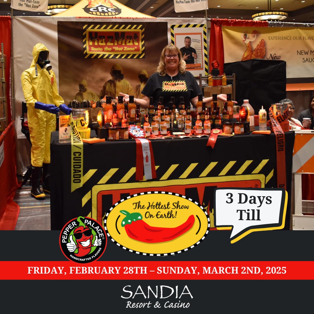 The HOTTEST Show On Earth returns on Friday, February 28th. 🌍🔥 All at the Sandia Resort &amp; Casino! 👏 We have more space than ever for our exhibitors, so you can enjoy more room to move and even more fiery foods.

Buy your tickets today: fieryfoodsshow.com/general-public/