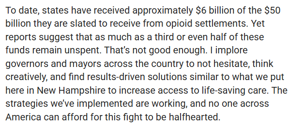 Ken Trogdon (@kentrogdon_) on Twitter photo 👀
.<a href="/ChrisSununu/">Chris Sununu</a> tells state leaders throughout the country to start putting money from opioid settlements to work! 👀
.<a href="/ChrisSununu/">Chris Sununu</a> tells state leaders throughout the country to start putting money from opioid settlements to work!