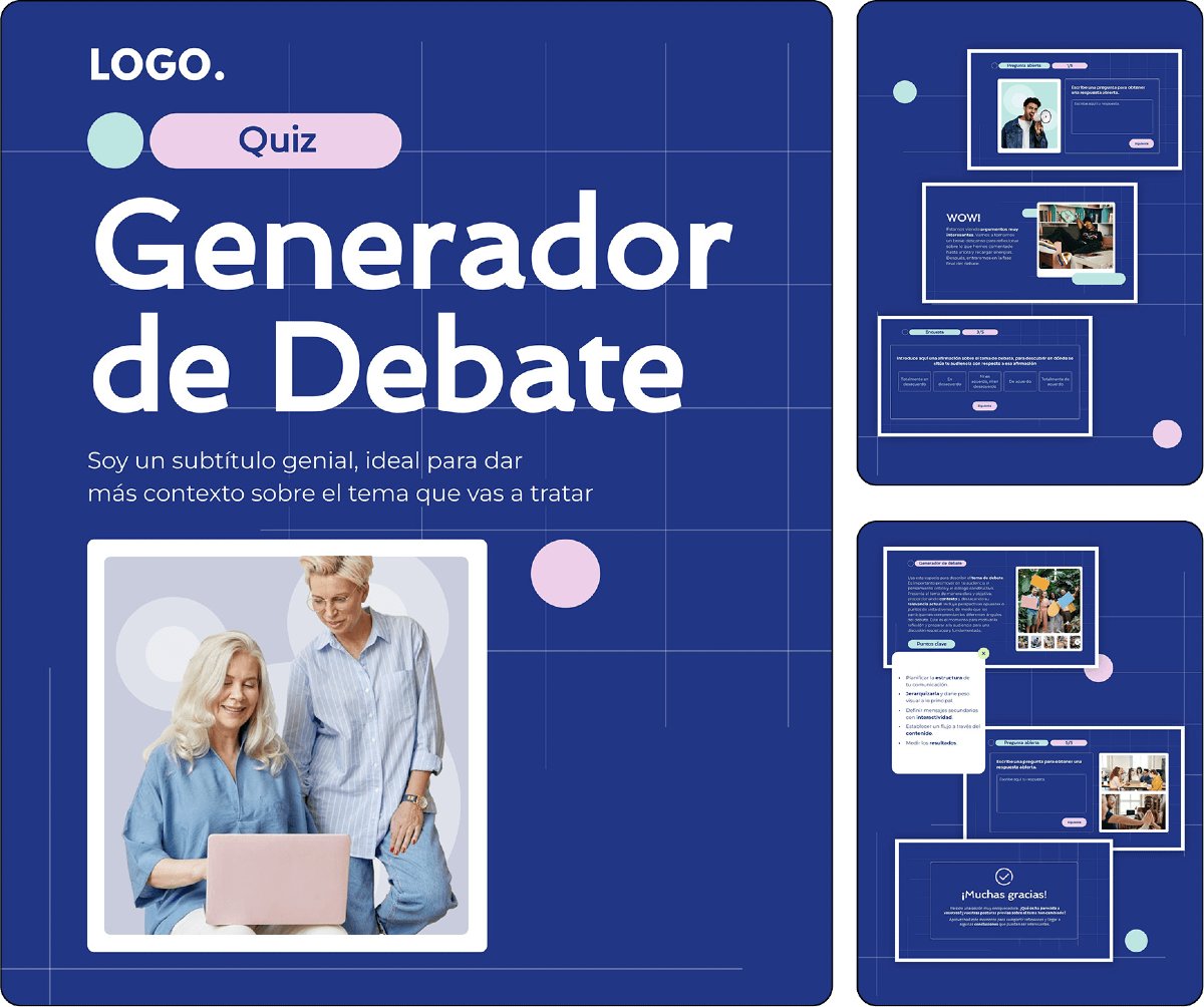 Lleva el control de un debate en vivo con tu equipo o tu clase. Muestra las respuestas del grupo para generar un diálogo enriquecedor, fomentar la cohesión y mostrar distintas perspectivas sobre un tema de manera instantánea: genially.com/es/plantilla/g…