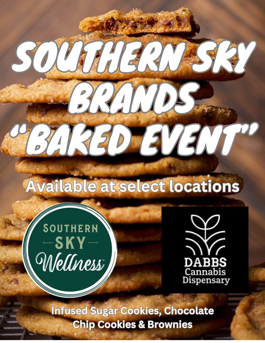 SouthernSkyMS's tweet image. Baked Sale going on NOW!

🚀 @southernskywellness in Pearl, Jackson, Vicksburg, Tupelo, and Gulfport.

🚀 @dabbsdispensaryms in Jackson, Olive Branch, and Philly.

Let’s go!

#infused #sugarcookies #chocolatechipcookies #brownies #medicine #yummy