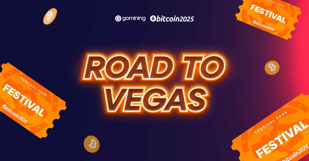 GoMining (@gomining_token) on Twitter photo #RoadtoVegas Round 3 Giveaway is ON! 🎲
Another chance to secure your spot in Vegas 🎟️
This time, we’re giving away 1 Festival Pass to the <a href="/TheBitcoinConf/">The Bitcoin Conference</a> Vegas Conference, and 2 <a href="/GoBTCFoundation/">GoBTC Foundation</a> Bitcoin Amsterdam digital miners.
To keep it fair to our community, only miners #RoadtoVegas Round 3 Giveaway is ON! 🎲
Another chance to secure your spot in Vegas 🎟️
This time, we’re giving away 1 Festival Pass to the <a href="/TheBitcoinConf/">The Bitcoin Conference</a> Vegas Conference, and 2 <a href="/GoBTCFoundation/">GoBTC Foundation</a> Bitcoin Amsterdam digital miners.
To keep it fair to our community, only miners